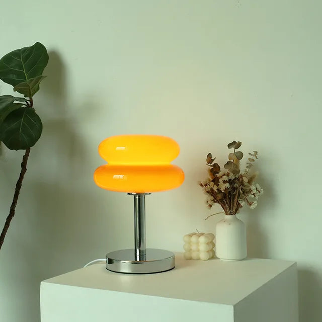 Glazen Tafellamp met Kleurrijk Patroon LED Kinderlamp Modern Nachtlampje Decoratief Sfeerlicht Woon- en Kinderkamer | Sulvida