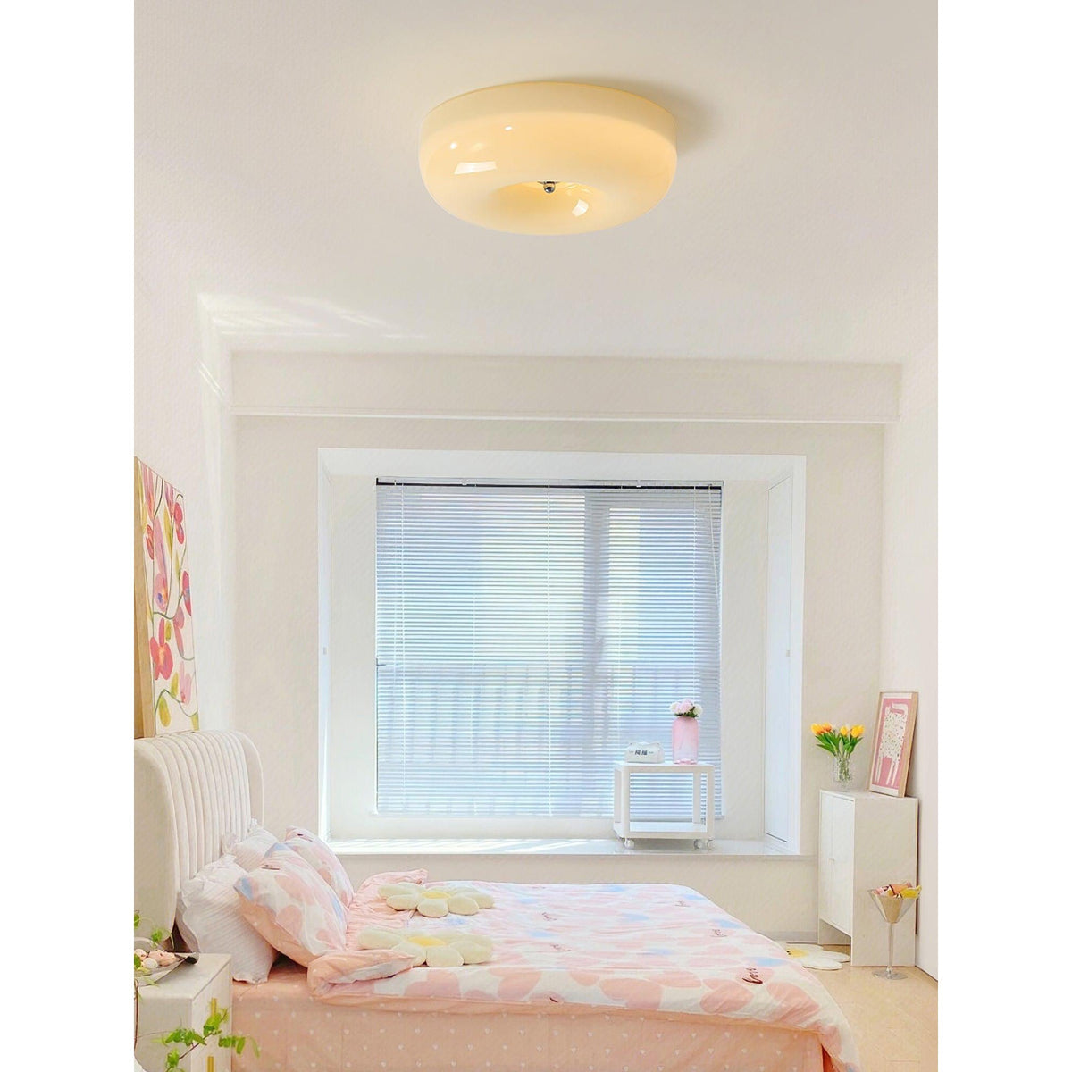 Glazen Plafondlamp met LED Verlichting Warm of Koel Wit Beige Chroom voor Woonkamer Slaapkamer Hal Eetkamer | Sulvida