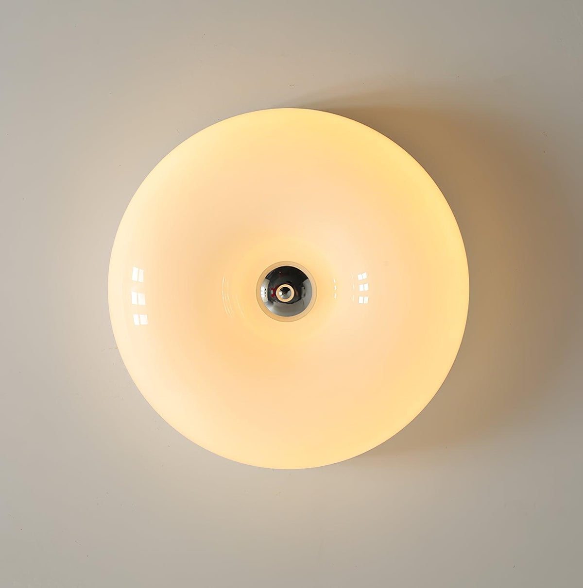 Glazen Plafondlamp met LED Verlichting Warm of Koel Wit Beige Chroom voor Woonkamer Slaapkamer Hal Eetkamer | Sulvida