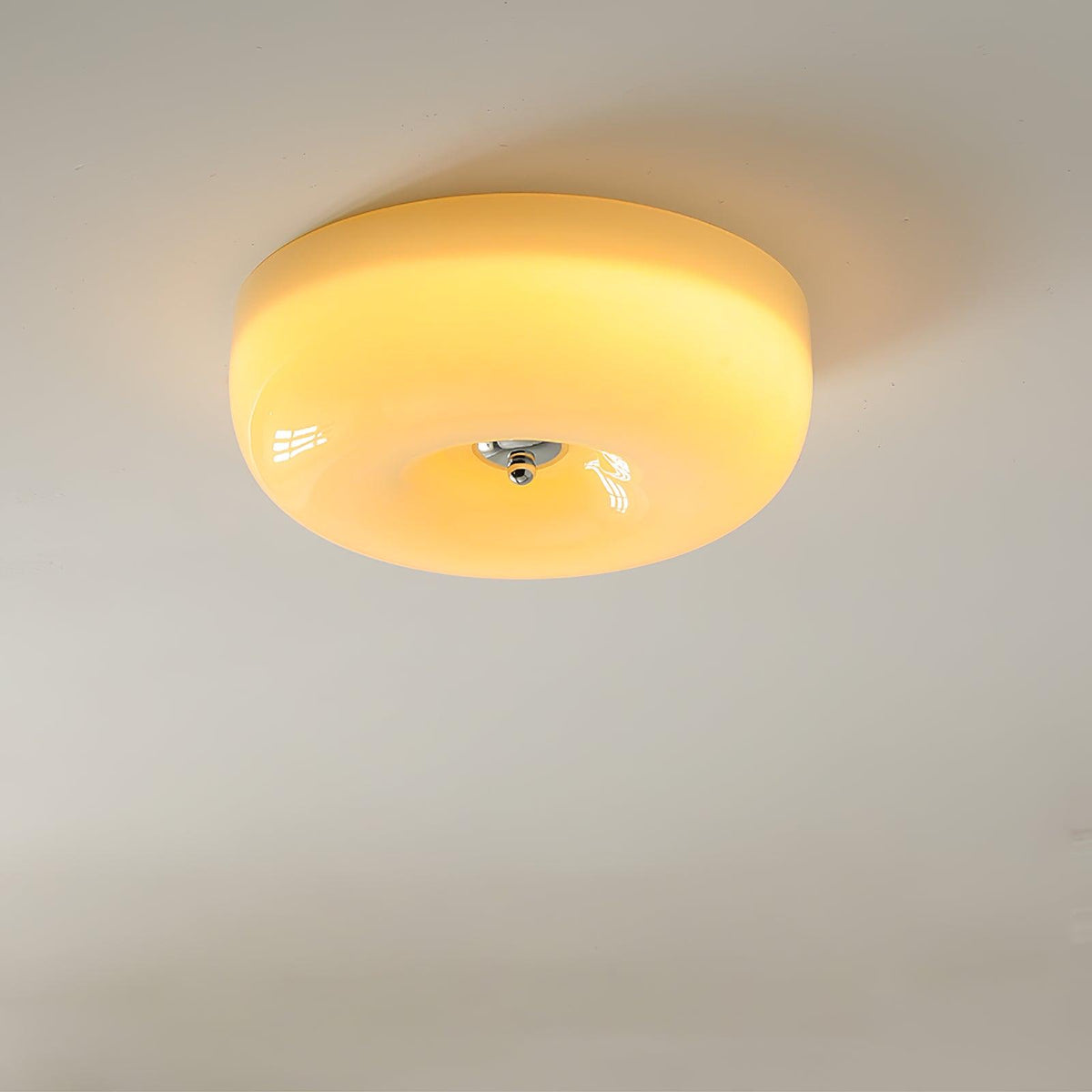 Glazen Plafondlamp met LED Verlichting Warm of Koel Wit Beige Chroom voor Woonkamer Slaapkamer Hal Eetkamer | Sulvida