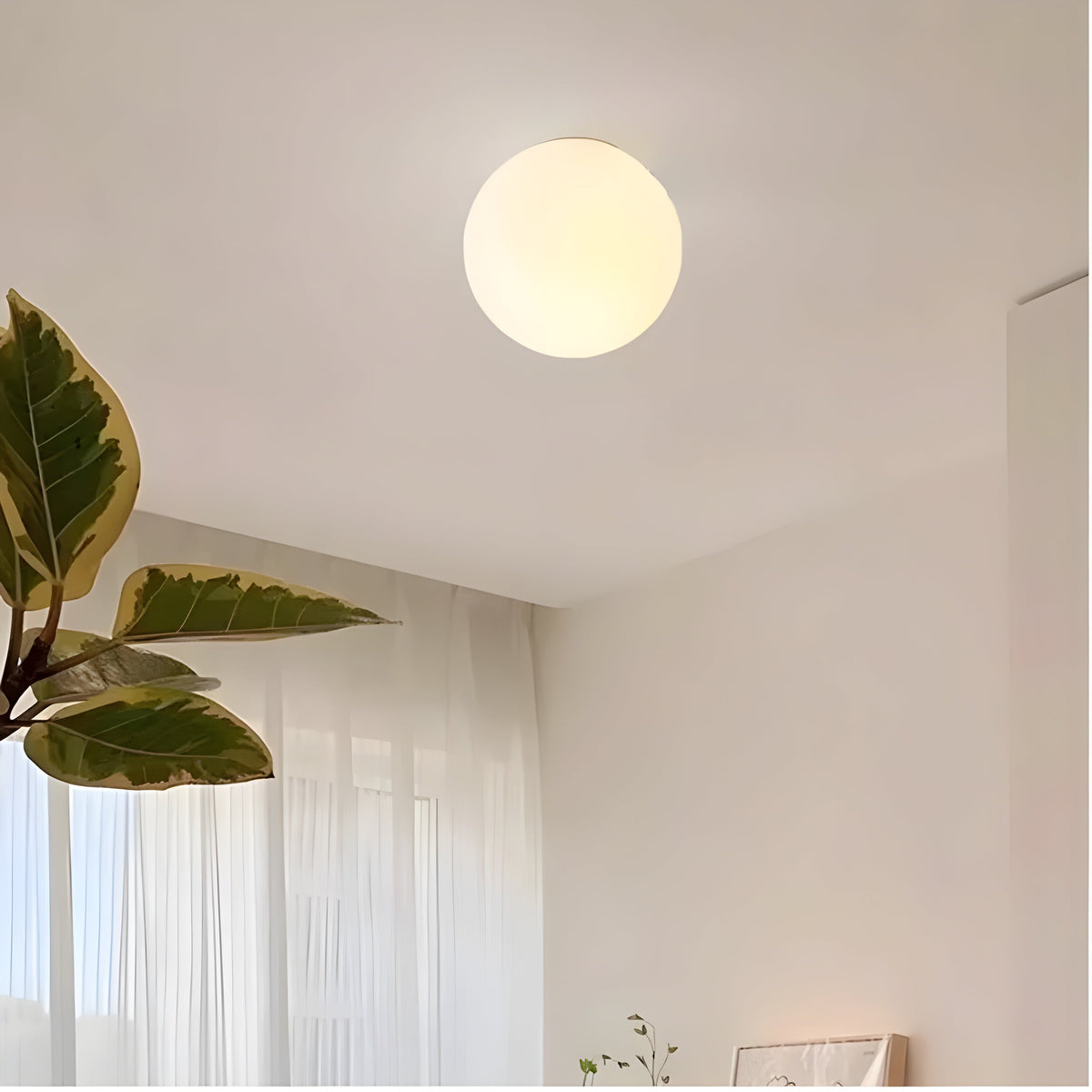 Glazen Wandlamp Rond met Diffuus Licht voor Slaapkamer Woonkamer Gang Matglas Bolvormig Wand Armatuur | Sulvida