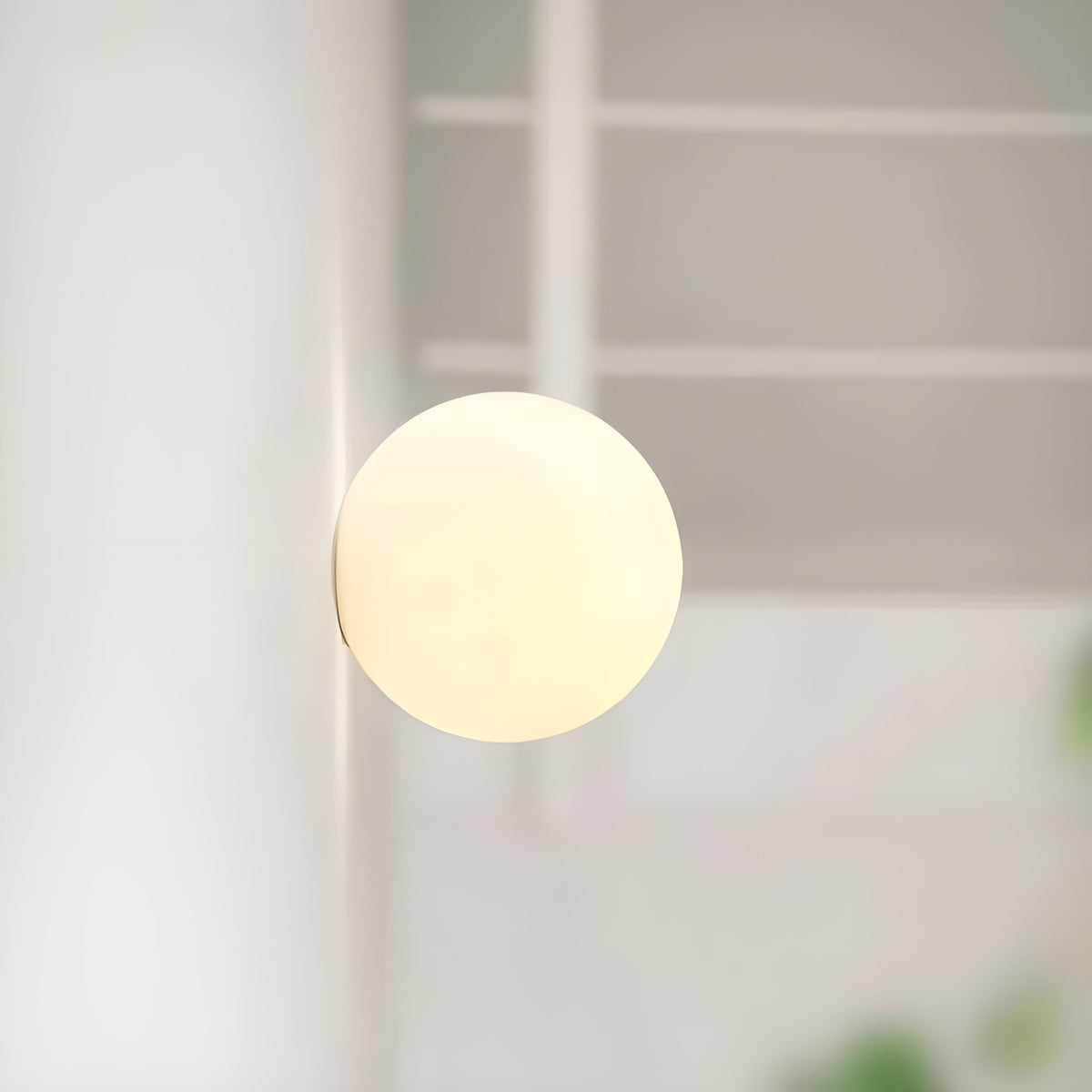Glazen Wandlamp Rond met Diffuus Licht voor Slaapkamer Woonkamer Gang Matglas Bolvormig Wand Armatuur | Sulvida