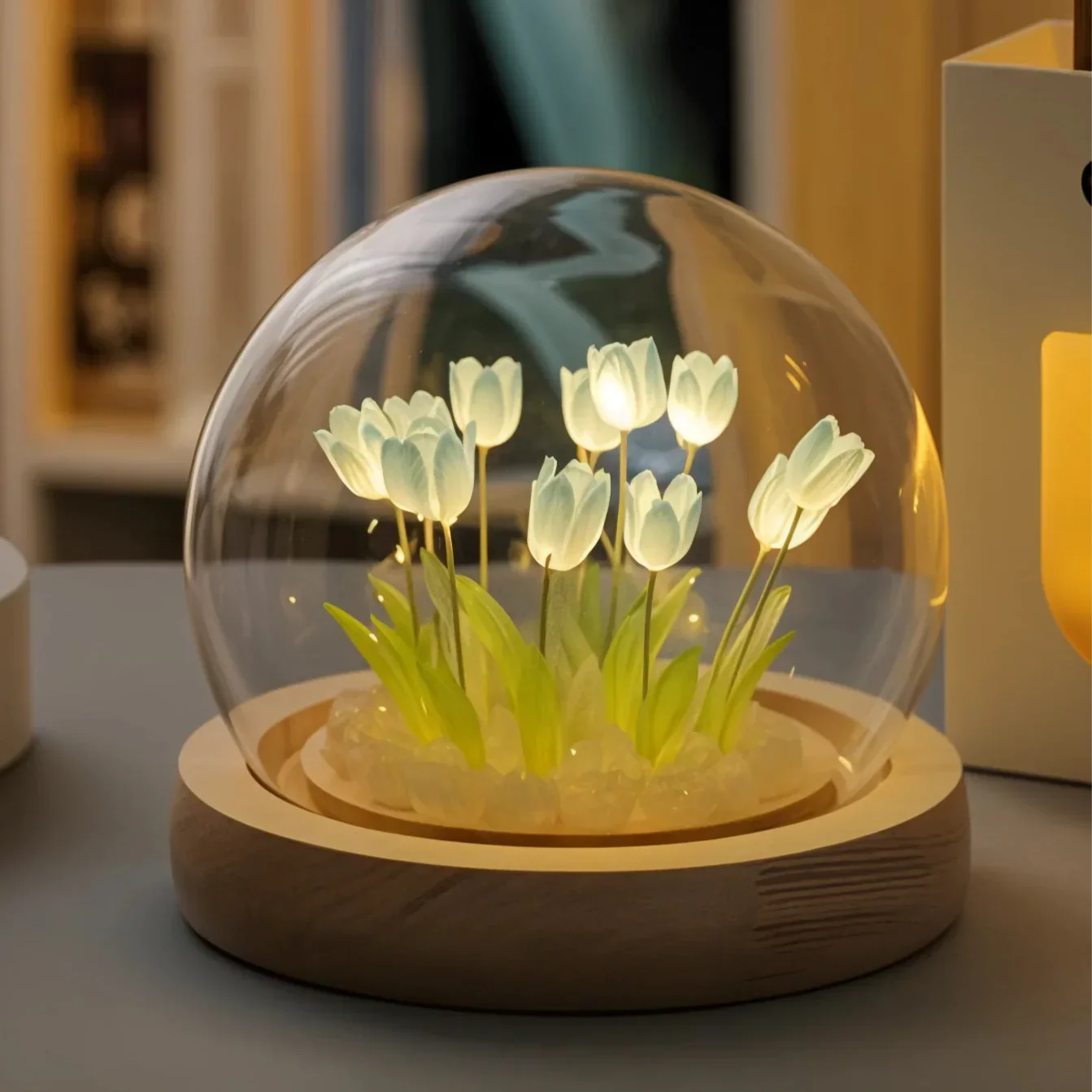 Decoratieve LED-Tulpenlamp met Kleurenwisselend Sfeerlicht en Kuppelvorm voor Woonkamer Slaapkamer en Sfeervolle Moderne Interieurs | Sulvida
