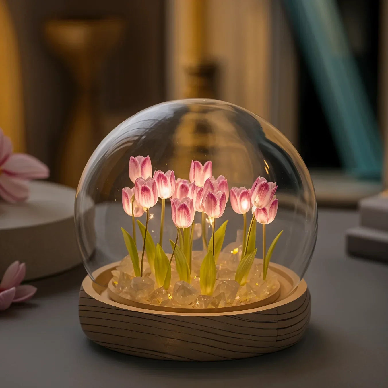 Decoratieve LED-Tulpenlamp met Kleurenwisselend Sfeerlicht en Kuppelvorm voor Woonkamer Slaapkamer en Sfeervolle Moderne Interieurs | Sulvida