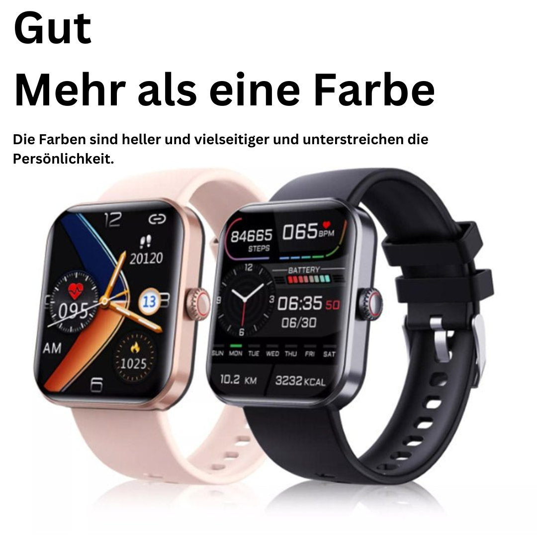 Smartwatch met Bloedsuikermeting Draadloos Hartslagmeter Bloeddruk Zuurstof Gezondheidsmonitor Polshorloge | Sulvida