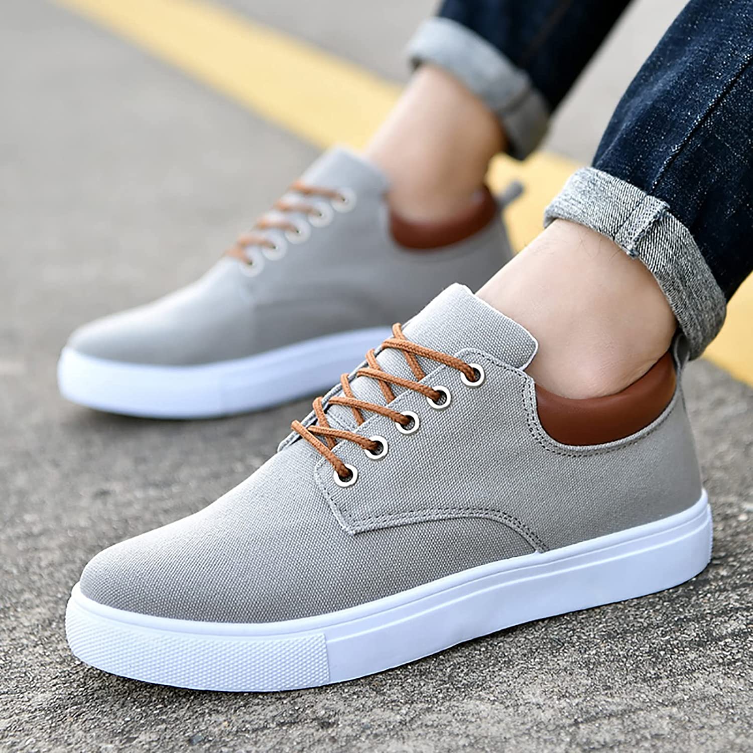 Canvas Herensneakers met Witte Zool – Stoere Sneaker voor Dames en Heren – Sportieve Platte Schoenen Maat 39-47 | Sulvida