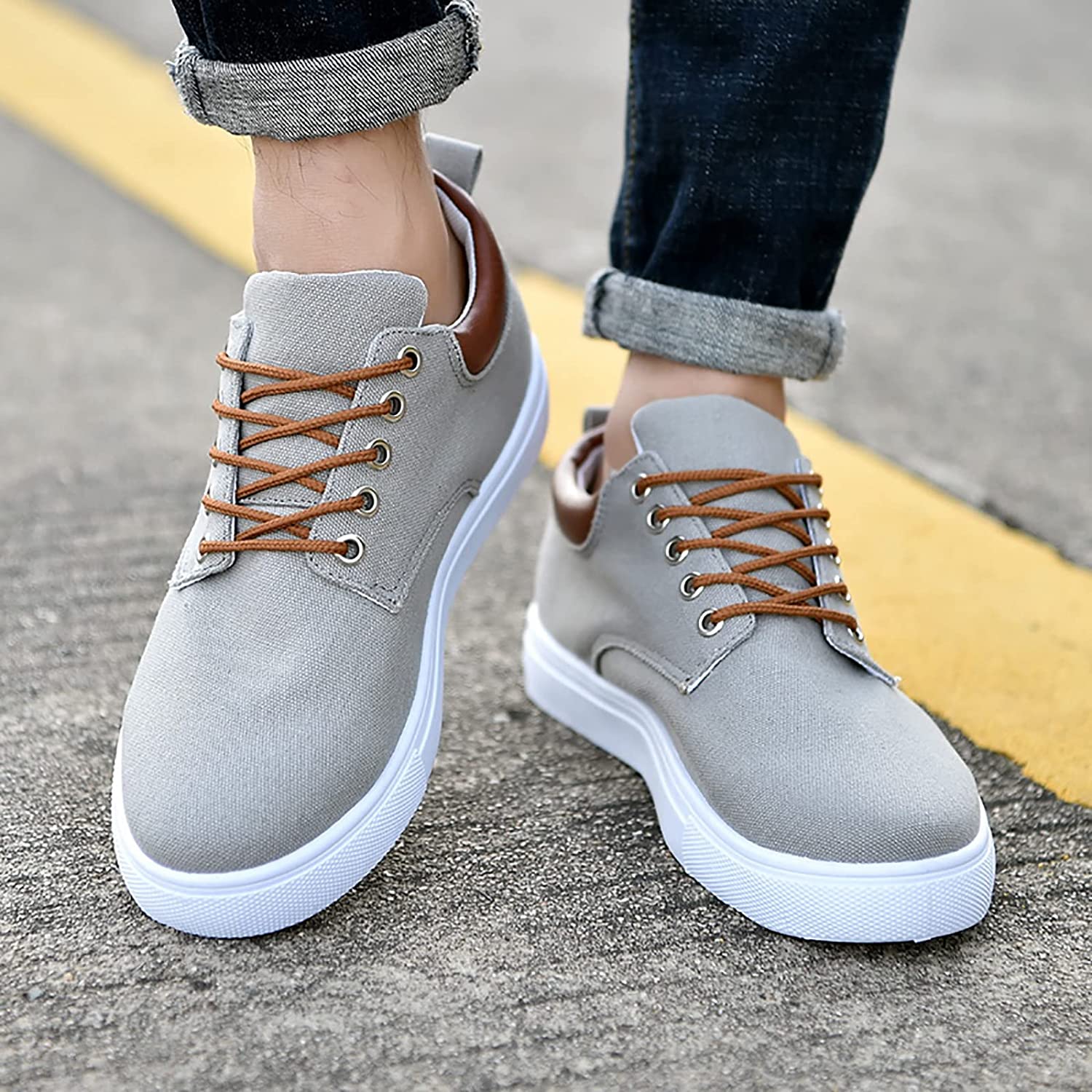 Canvas Herensneakers met Witte Zool – Stoere Sneaker voor Dames en Heren – Sportieve Platte Schoenen Maat 39-47 | Sulvida