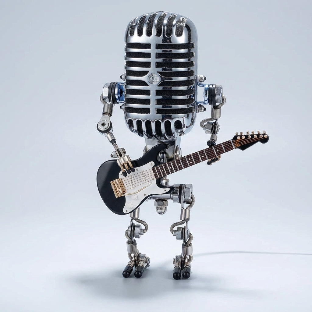 Robot Gitarist Tafellamp LED Warmwit Decoratief Muziekthema Nachtlampje USB-Oplaadbaar Sfeerverlichting | Sulvida