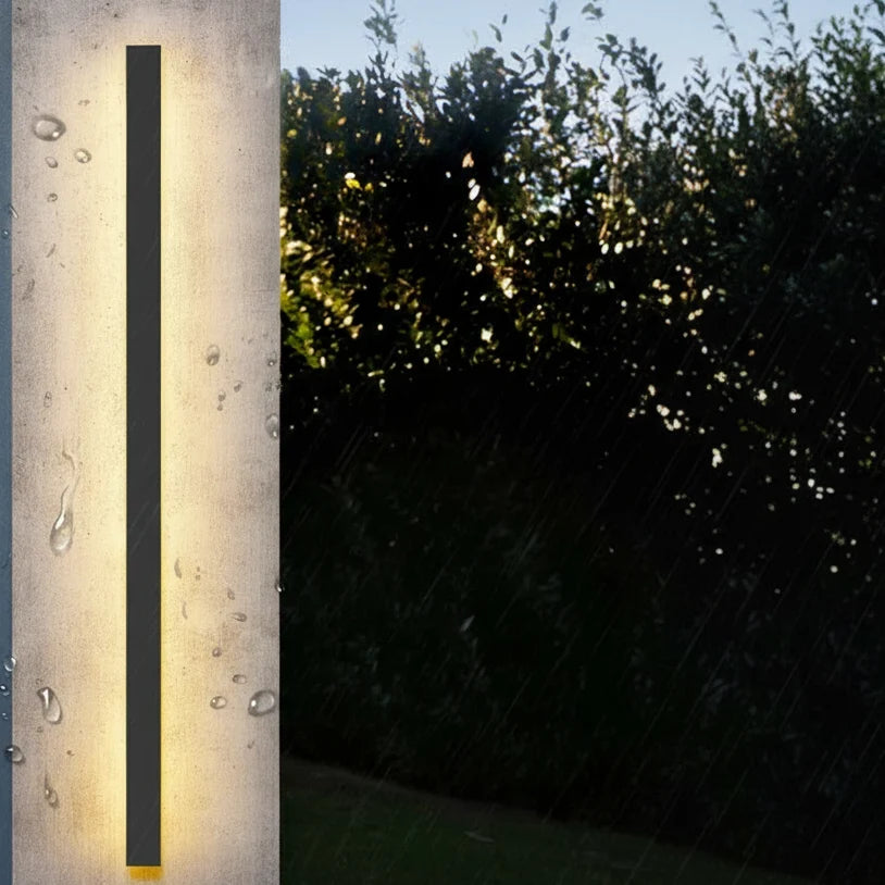 LED wandlamp buiten lineair zwart waterdicht IP65 tuinverlichting gevellamp terraslamp aluminium modern design | Sulvida