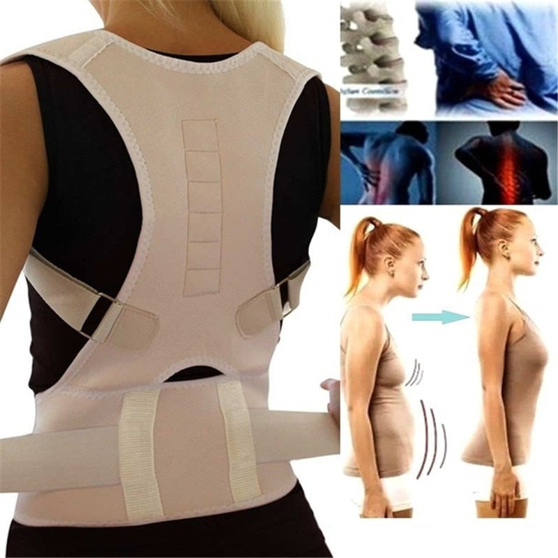 Magnetische Houdingscorrector voor Optimale Rugsteun – Verstelbare Rugbrace voor Nek- en Schouderklachten Thuis en Onderweg | Sulvida