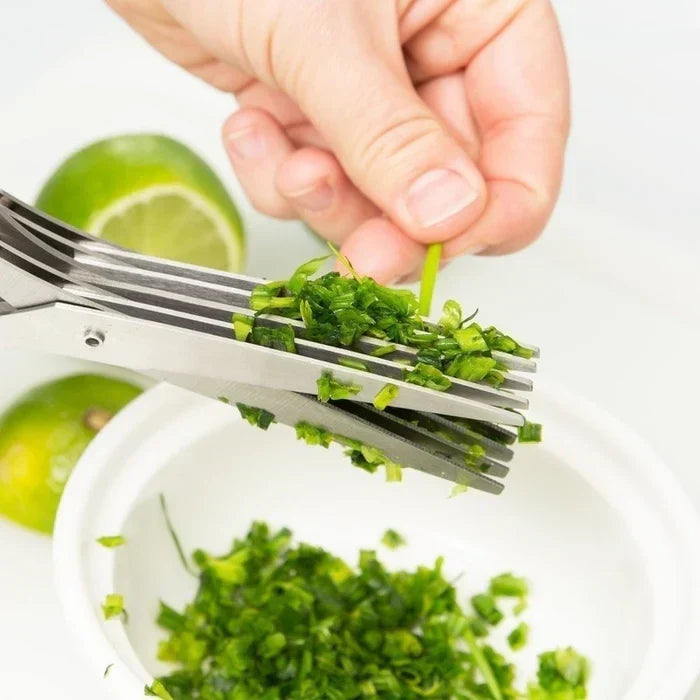 Multifunctionele Keukenschaar met 5 Messen voor Groenten Kruiden & Salades – Snel Snijgereedschap Keuken | Sulvida