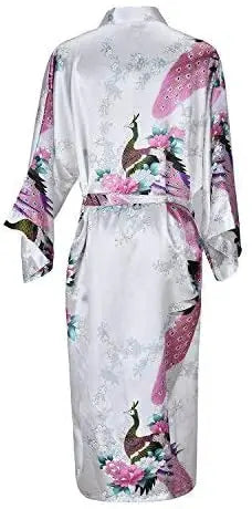 Peignoir kimono en satin pour femme, manches courtes, imprimé floral, robe de chambre, tenue de nuit pour fête de mariage, vêtements d’intérieur | Sulvida