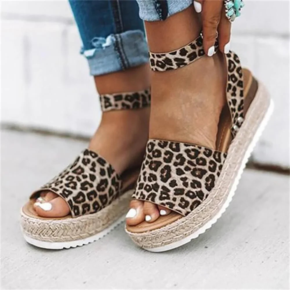 Dames Platformsandalen met Enkelbandje Sleehak 3-5cm Zomer Casual Strandschoen Verstelbaar Comfortabel | Sulvida
