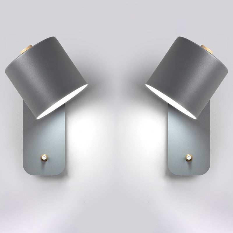 Moderne LED Wandlamp Metaal met Geïntegreerde Schakelaar Wit Groen Grijs Binnenverlichting Chique Design | Sulvida
