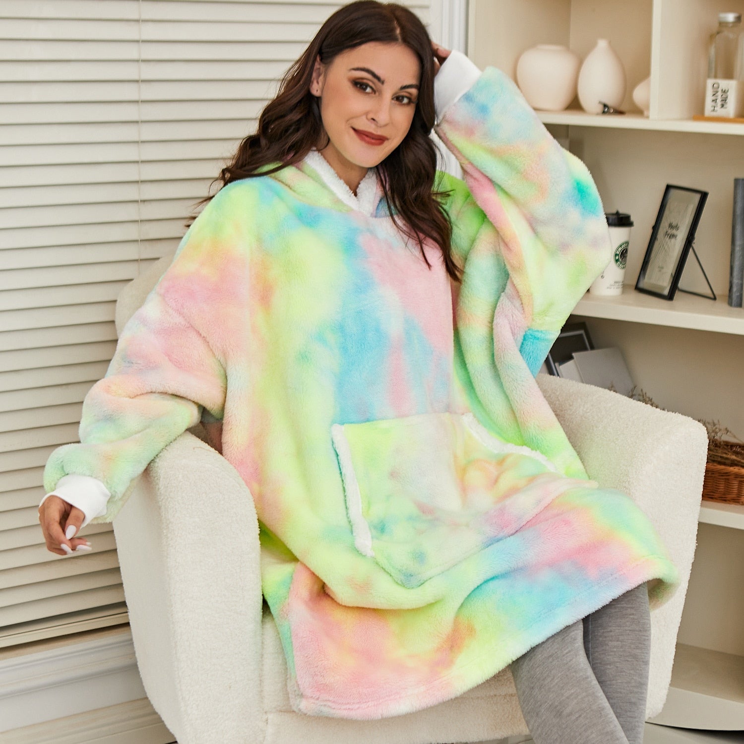 Warme Hooded Deken Hoodie - Zachte Fleece Loungewear met Capuchon en Zakken voor Ultiem Comfort Thuis | Sulvida