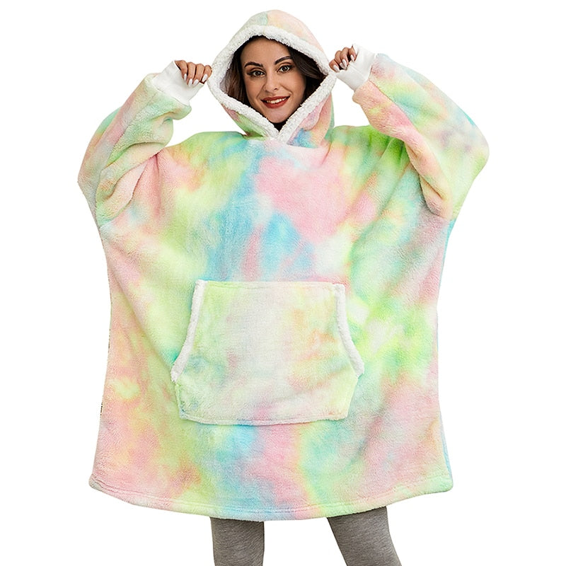 Warme Hooded Deken Hoodie - Zachte Fleece Loungewear met Capuchon en Zakken voor Ultiem Comfort Thuis | Sulvida