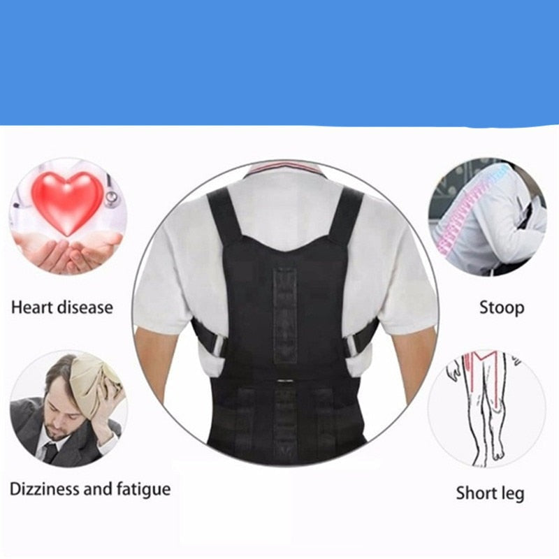 Magnetische Houdingscorrector voor Optimale Rugsteun – Verstelbare Rugbrace voor Nek- en Schouderklachten Thuis en Onderweg | Sulvida
