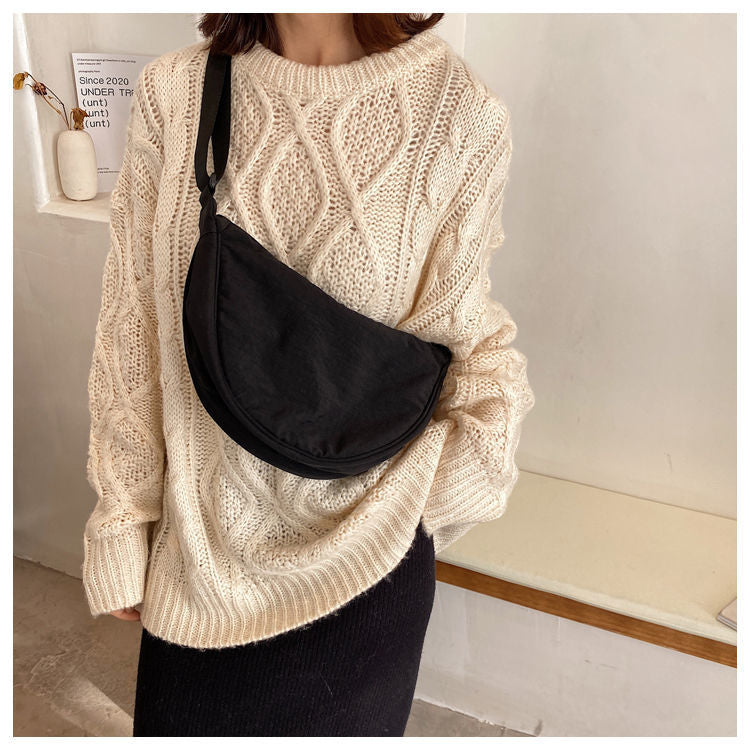 Halvemaanvormige Schoudertas Kunstleer Chic Design Dames Handtas Elegante Everyday Bag Vintage Stijl Mode | Sulvida