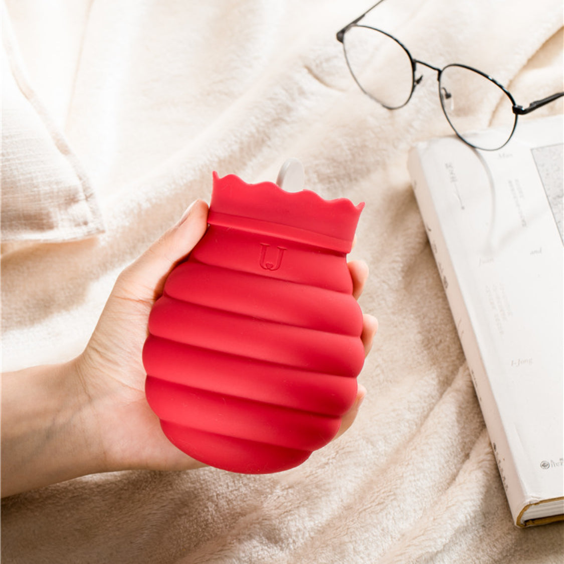 Siliconen Warmwaterkruik 313ml en 620ml Magnetronbestendig Grijs Blauw Rood Warmtecompres Verwarmingskruik | Sulvida