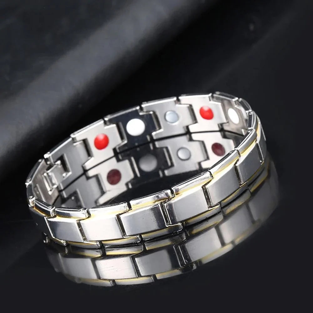 Magnetische Armband Gezondheid Stijlvol Roestvrij Staal Balans Energie Herstel Wellness Design Therapie | Sulvida