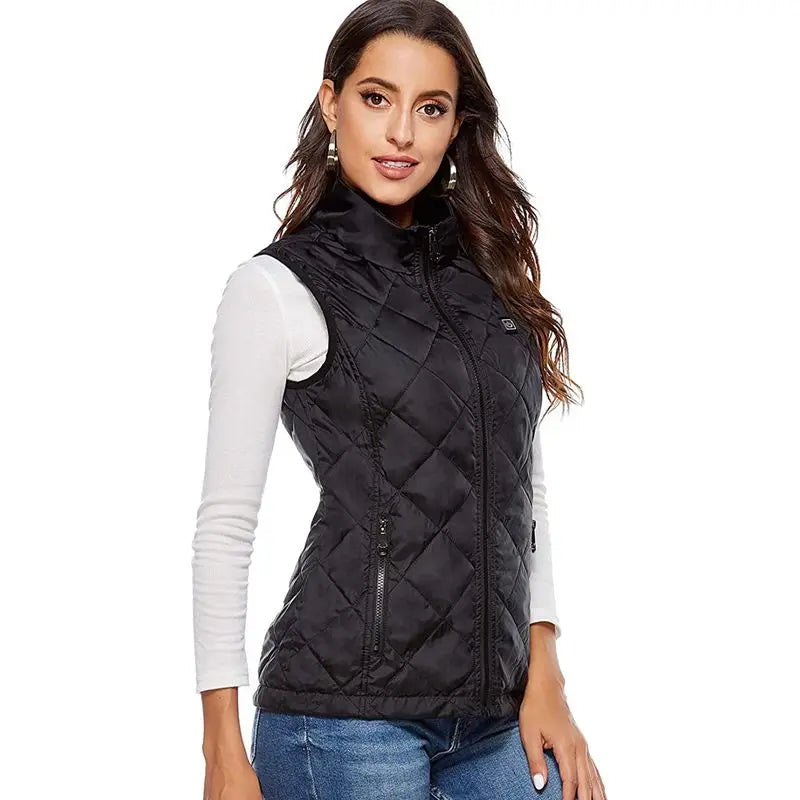 Verwarmde Damesvest met USB Aansluiting – Infraroodverwarming voor Rug, Buik en Taille – Comfortabel Herfst Winter Vest | Sulvida
