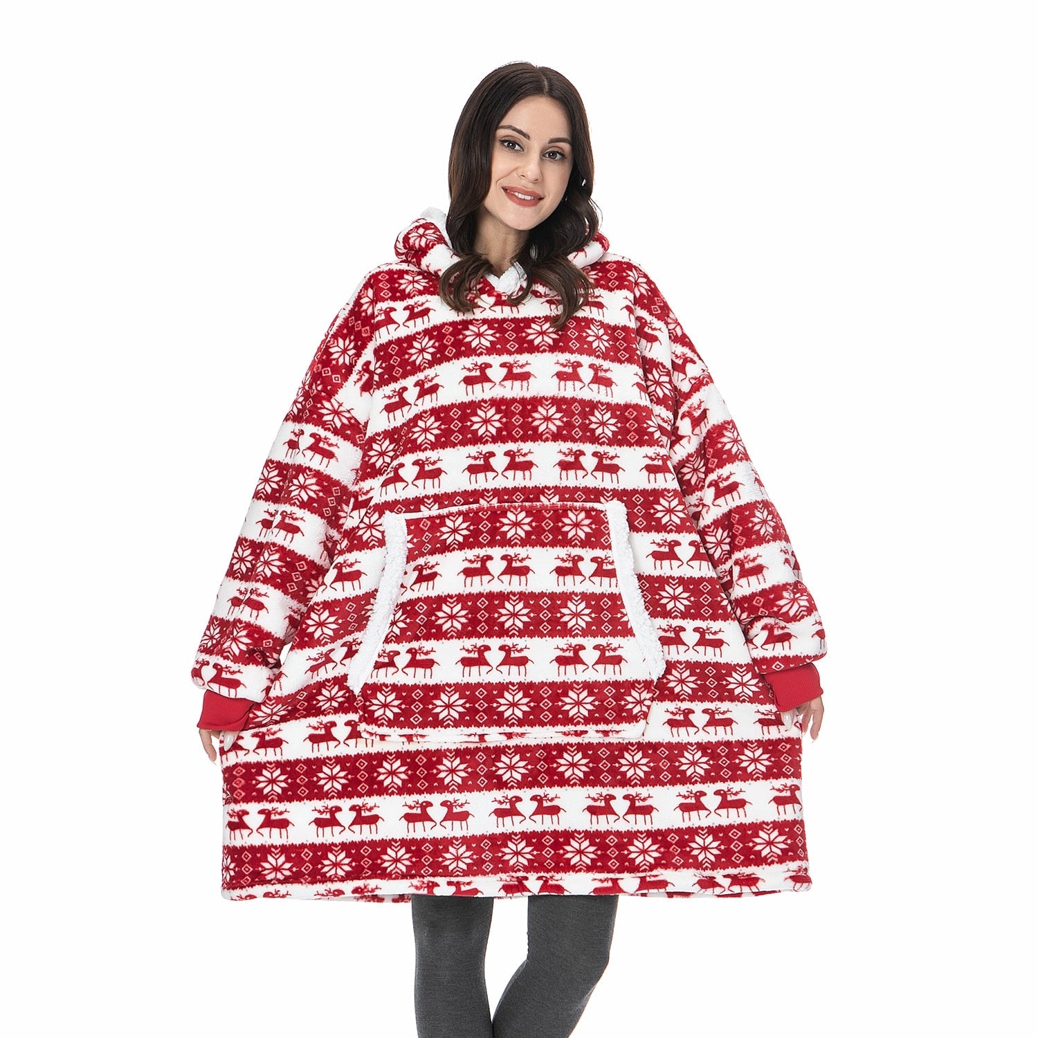 Warme Hooded Deken Hoodie - Zachte Fleece Loungewear met Capuchon en Zakken voor Ultiem Comfort Thuis | Sulvida