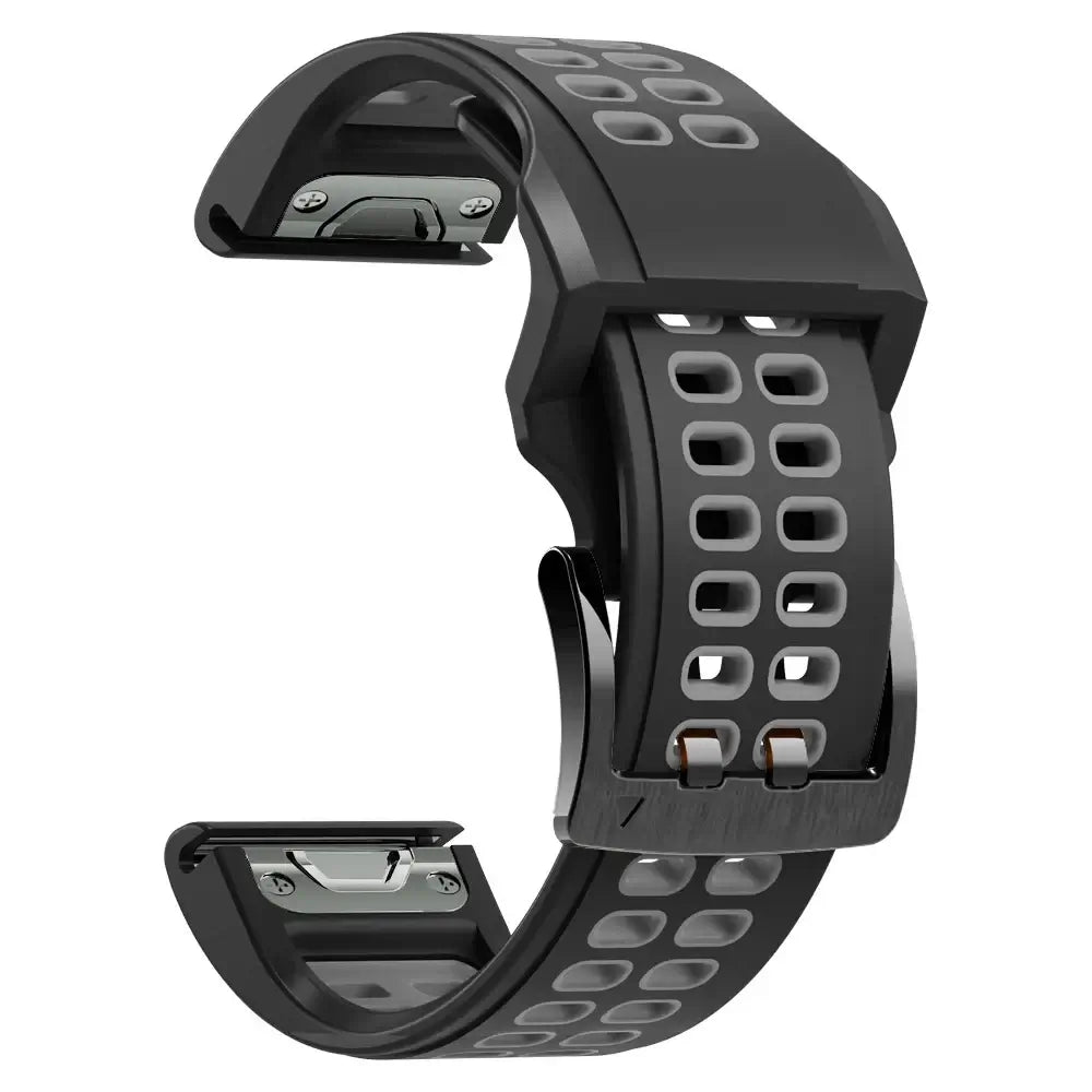 Bracelet de montre en silicone QuickFit 22mm et 26mm, respirant, adapté au sport, interchangeable, élégant | Sulvida
