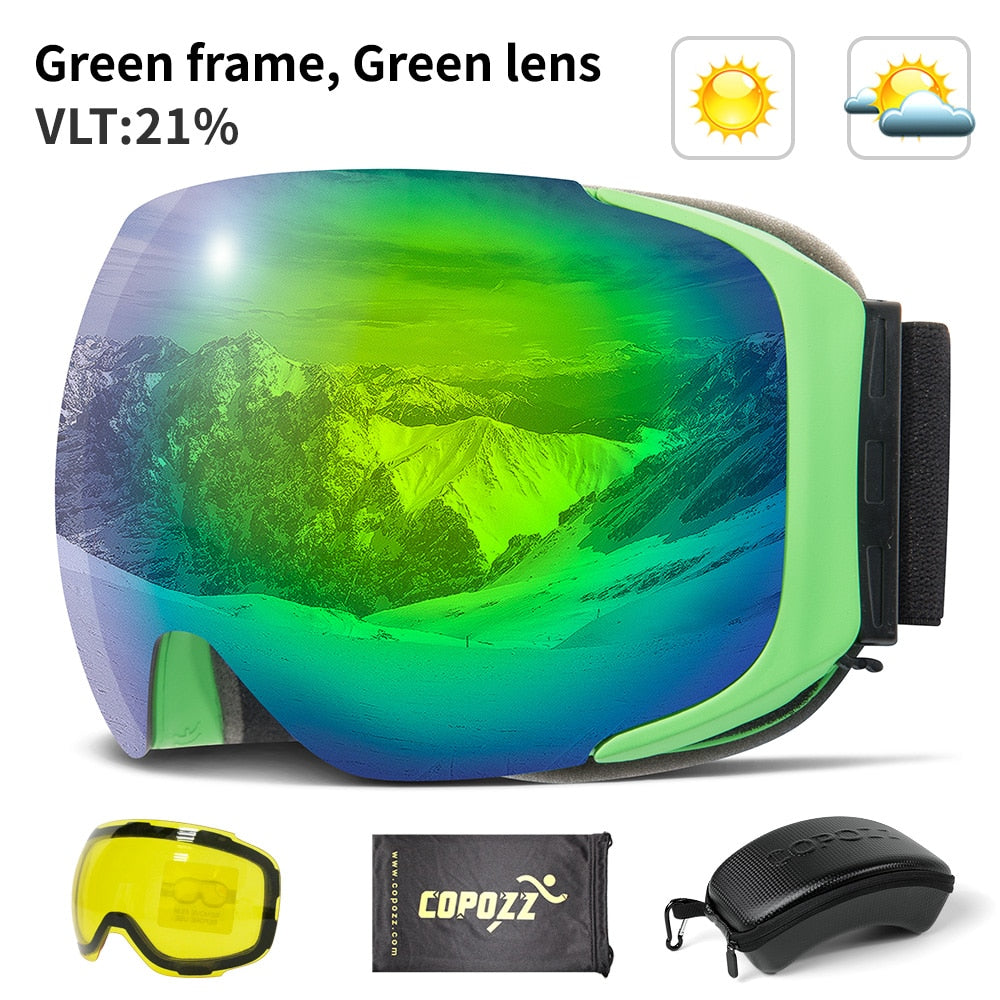 Magnetische Skibril met UV-Bescherming en Anticondens Lenzen – Winterbril voor Sneeuw Snowboarden Skiën | Sulvida
