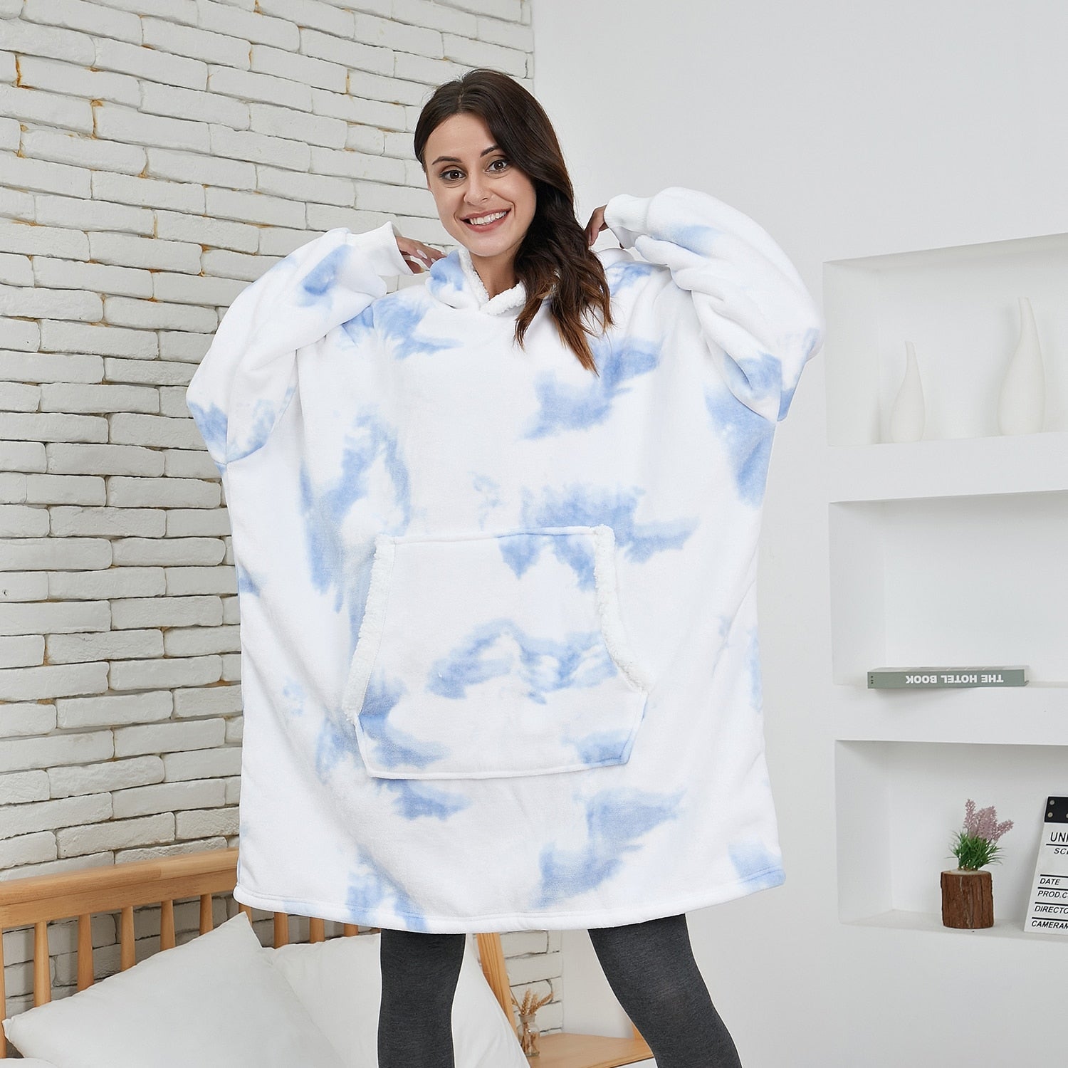 Warme Hooded Deken Hoodie - Zachte Fleece Loungewear met Capuchon en Zakken voor Ultiem Comfort Thuis | Sulvida