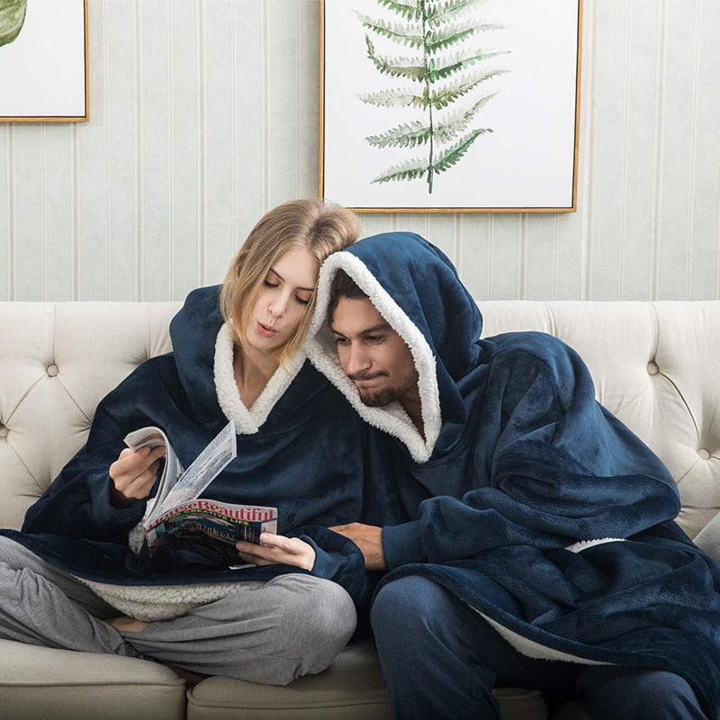 Warme Hooded Deken Hoodie - Zachte Fleece Loungewear met Capuchon en Zakken voor Ultiem Comfort Thuis | Sulvida