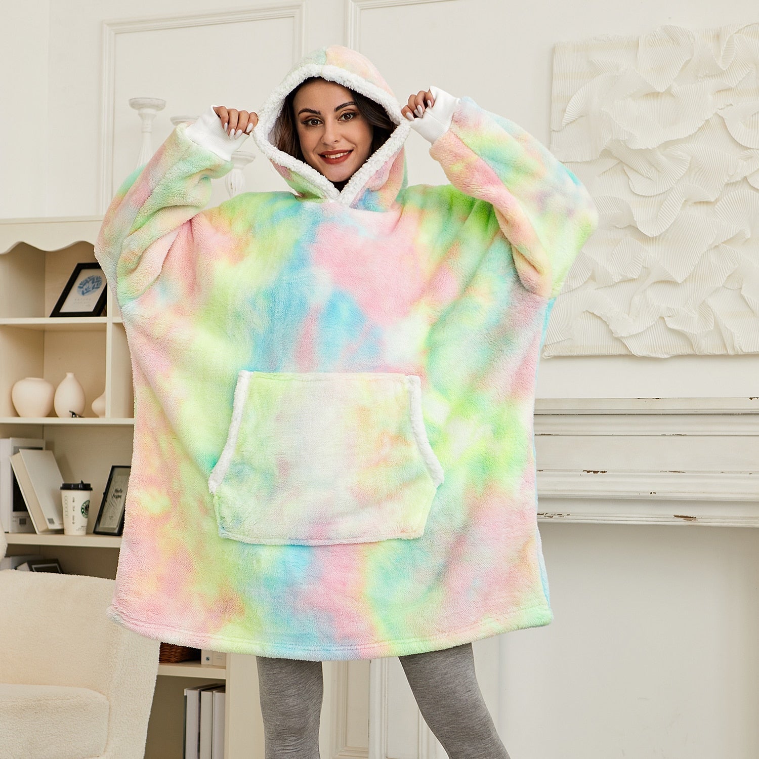Warme Hooded Deken Hoodie - Zachte Fleece Loungewear met Capuchon en Zakken voor Ultiem Comfort Thuis | Sulvida