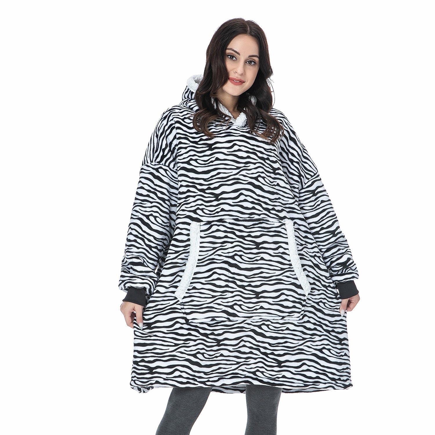 Warme Hooded Deken Hoodie - Zachte Fleece Loungewear met Capuchon en Zakken voor Ultiem Comfort Thuis | Sulvida