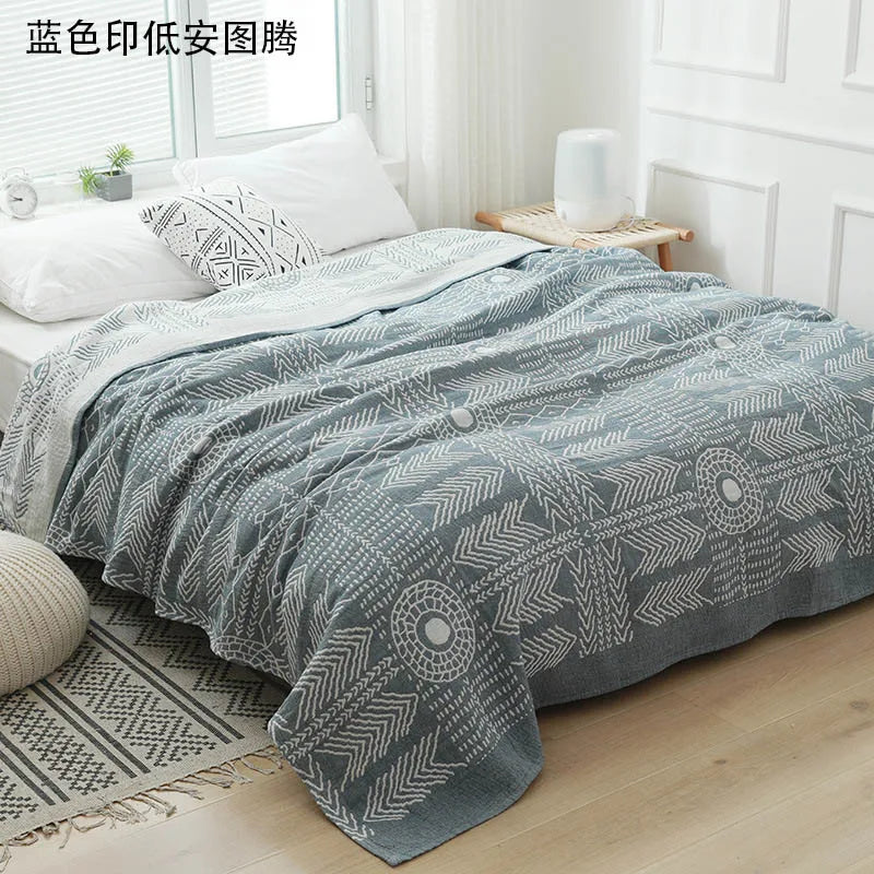Katoenen Muslin Plaid Deken 150×200 200×230 Geruit Sprei Bank Bed Reisdeken Lichtgewicht Ademend Zacht | Sulvida
