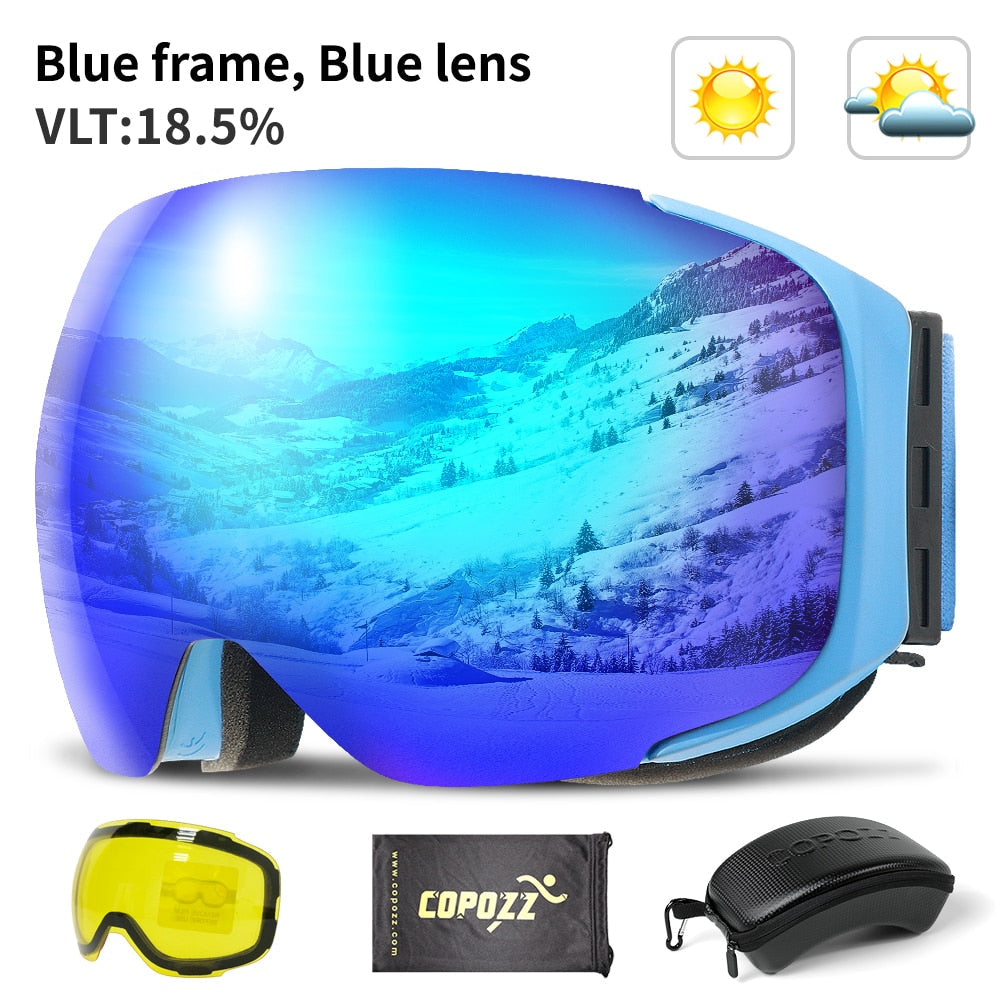 Magnetische Skibril met UV-Bescherming en Anticondens Lenzen – Winterbril voor Sneeuw Snowboarden Skiën | Sulvida