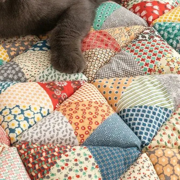 Bloemenmotief Huisdierdeken Zachte Beschermhoes voor Bank Hond Kat Wasbaar Microfiber Fleece Zitkussen Mat | Sulvida