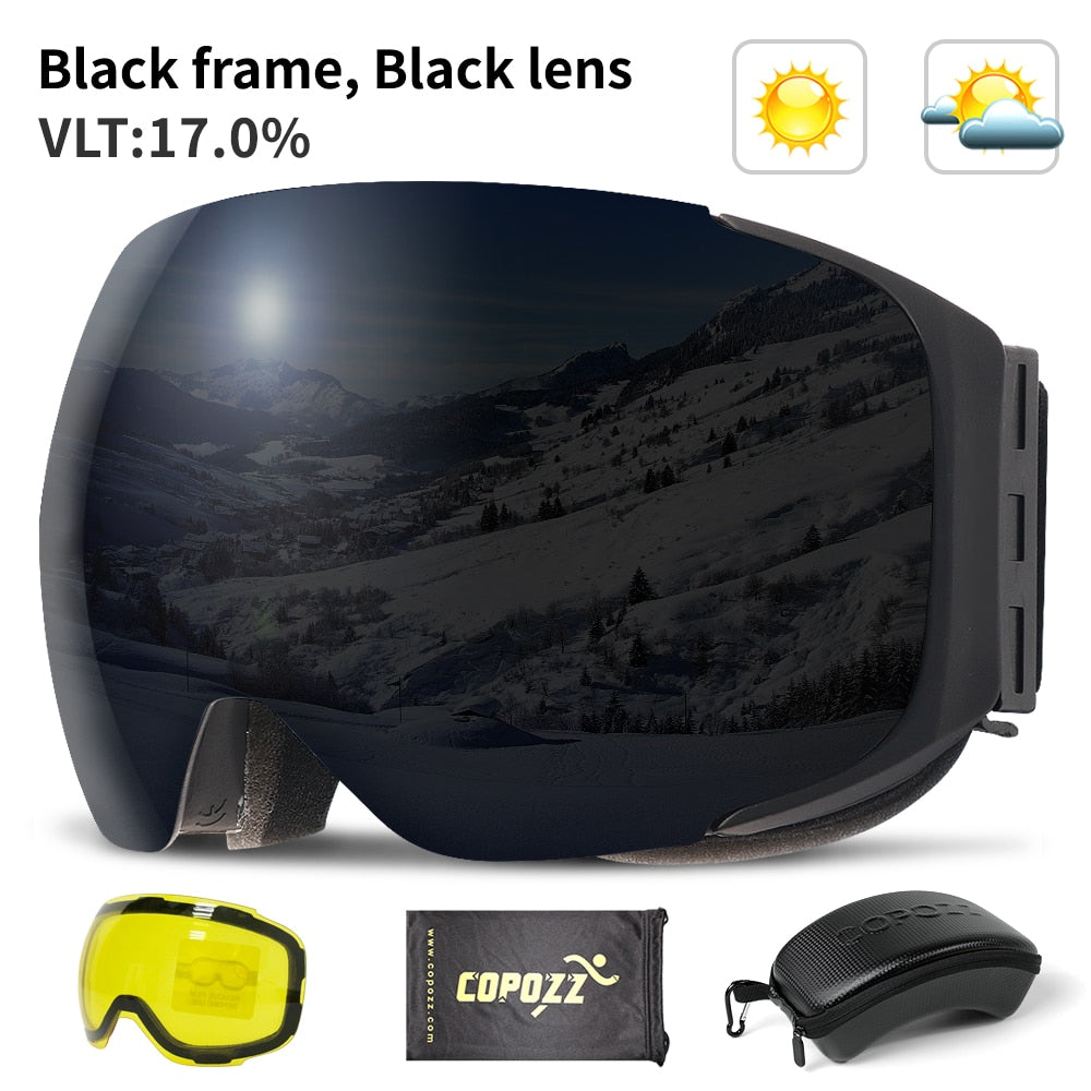 Magnetische Skibril met UV-Bescherming en Anticondens Lenzen – Winterbril voor Sneeuw Snowboarden Skiën | Sulvida