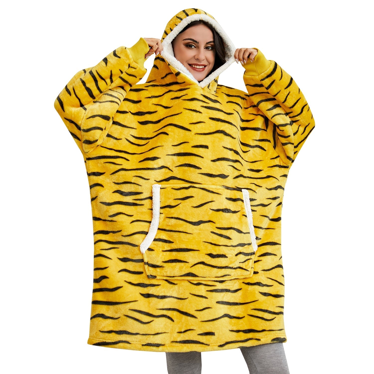 Warme Hooded Deken Hoodie - Zachte Fleece Loungewear met Capuchon en Zakken voor Ultiem Comfort Thuis | Sulvida