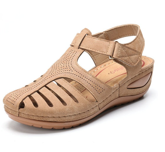 Orthopedische Lederen Sandalen met Teensteun Houdingscorrectie Voetcomfort voor Dagelijks Gebruik Beige Zwart | Sulvida
