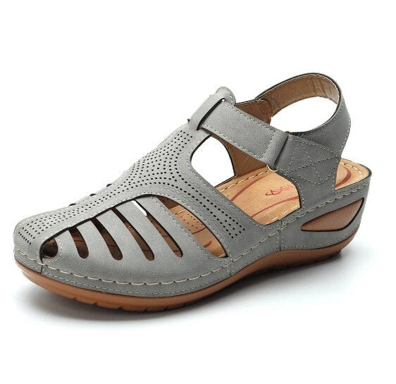 Orthopedische Lederen Sandalen met Teensteun Houdingscorrectie Voetcomfort voor Dagelijks Gebruik Beige Zwart | Sulvida