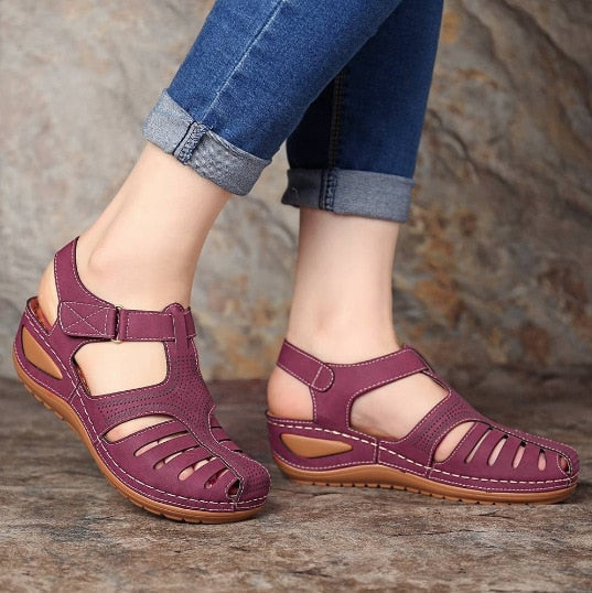 Orthopedische Lederen Sandalen met Teensteun Houdingscorrectie Voetcomfort voor Dagelijks Gebruik Beige Zwart | Sulvida