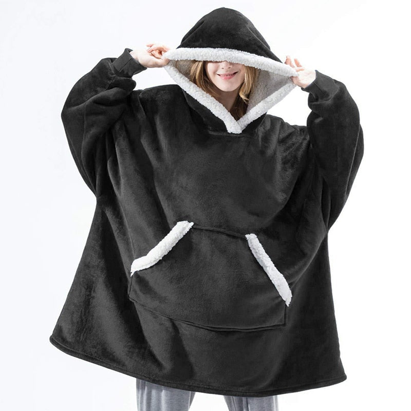Warme Hooded Deken Hoodie - Zachte Fleece Loungewear met Capuchon en Zakken voor Ultiem Comfort Thuis | Sulvida