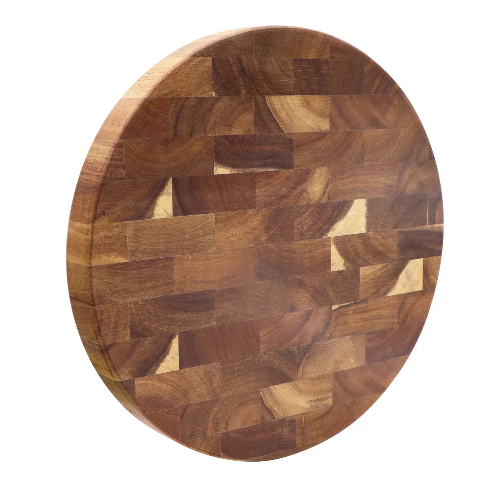 Ronde Hakblok Acaciahout 30cm Dik Snijplank Eindnerf Natuurlijk Hout Keukenaccessoire Duurzaam Serveerplank | Sulvida