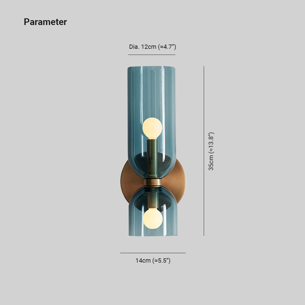 Glazen Wandlamp Metaal Modern Slaapkamer Woonkamer E12 Fitting Blauw Grijs Wit Sfeervolle Interieurverlichting | Sulvida