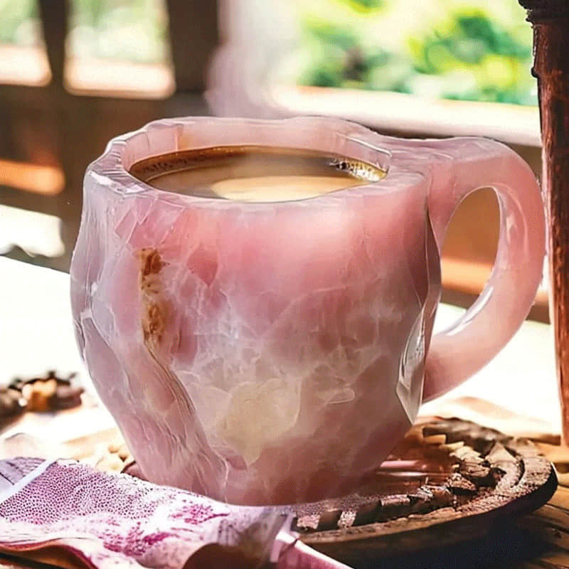 Elegante Porseleinen Mok met Edelsteendesign – Perfect voor Koffie en Thee – Stijlvol Servies voor Elke Dag | Sulvida