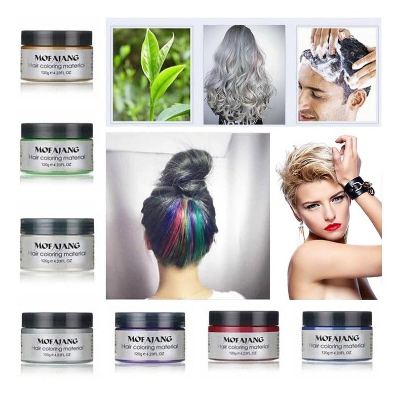 Uitwasbare Haarkleurwax 120g Tijdelijke Haarverf Styling Gel Waterbasis Plantextracten Meerdere Kleuren | Sulvida