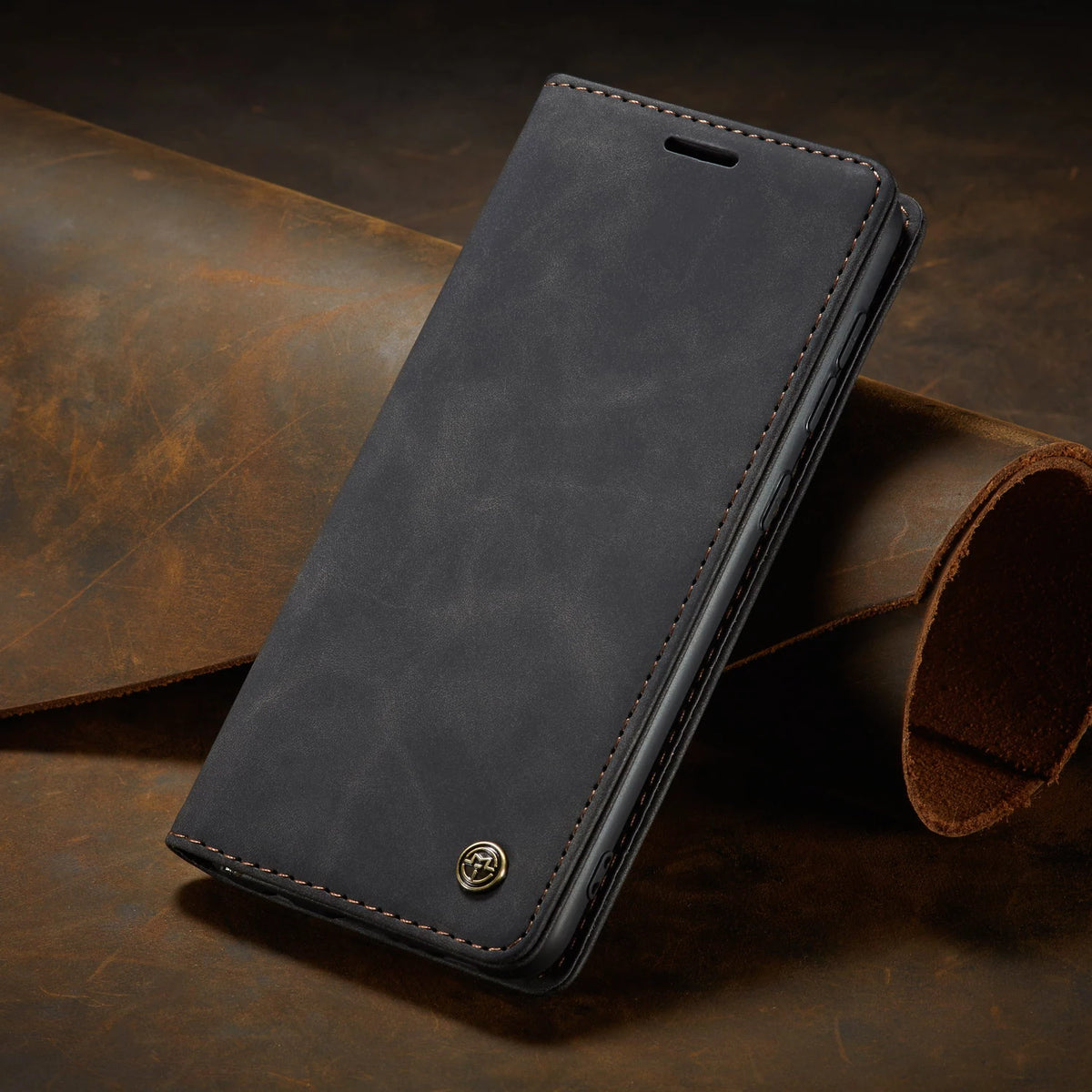Étui portefeuille magnétique à rabat en cuir pour téléphone, noir, marron, rouge, bleu, avec support et porte-cartes de protection | Sulvida