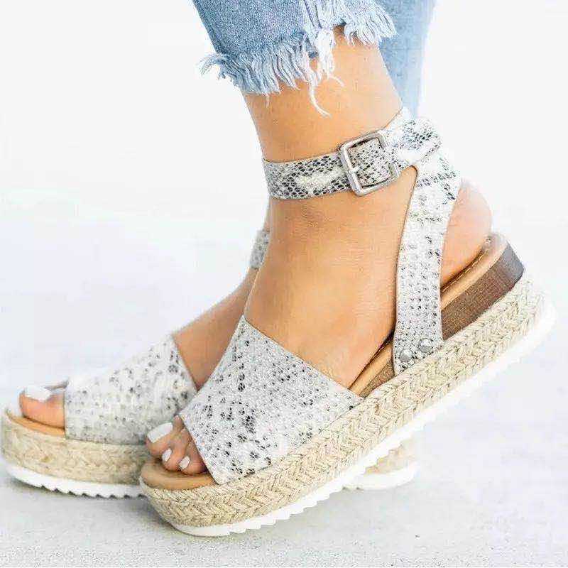 Dames Platformsandalen met Enkelbandje Sleehak 3-5cm Zomer Casual Strandschoen Verstelbaar Comfortabel | Sulvida
