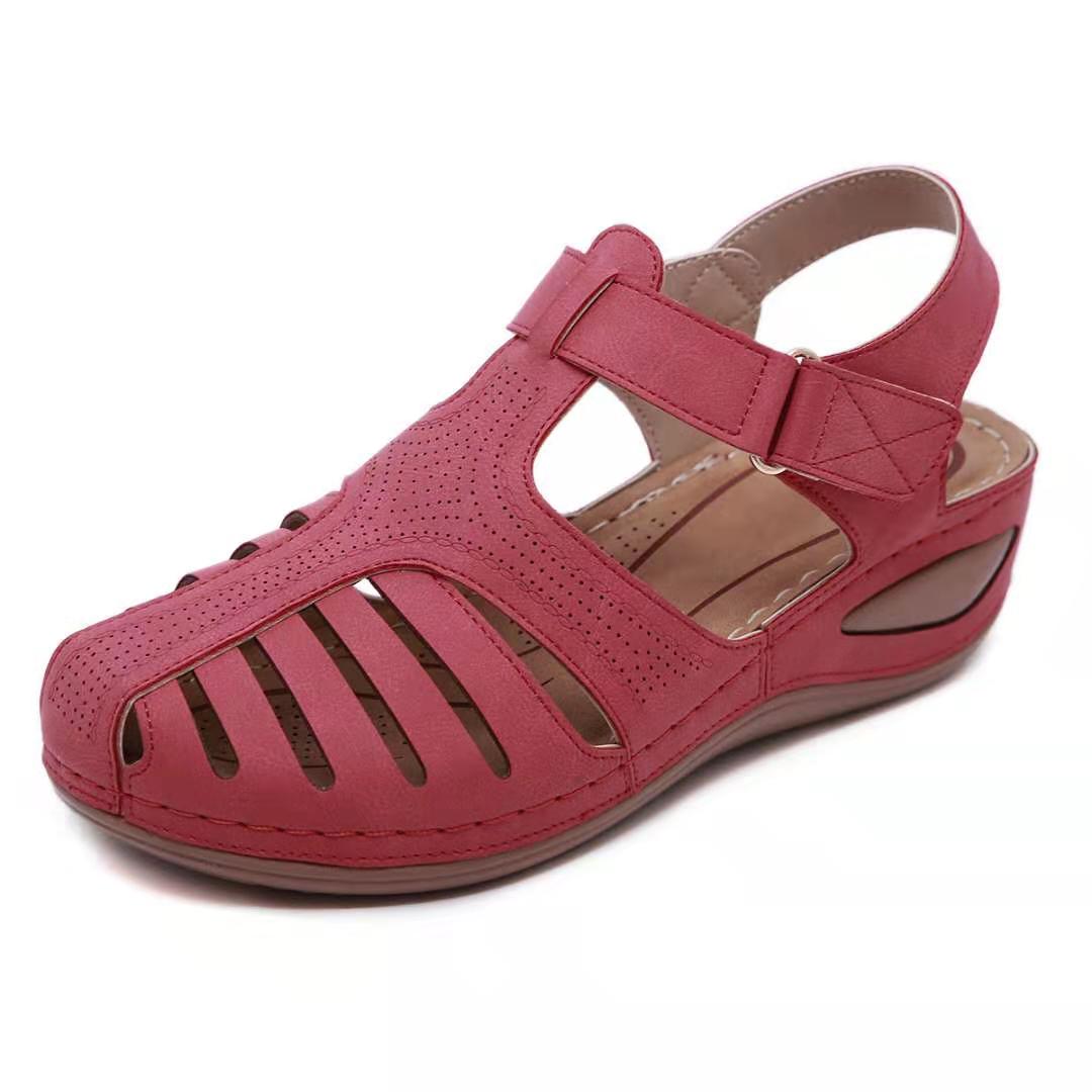 Orthopedische Lederen Sandalen met Teensteun Houdingscorrectie Voetcomfort voor Dagelijks Gebruik Beige Zwart | Sulvida