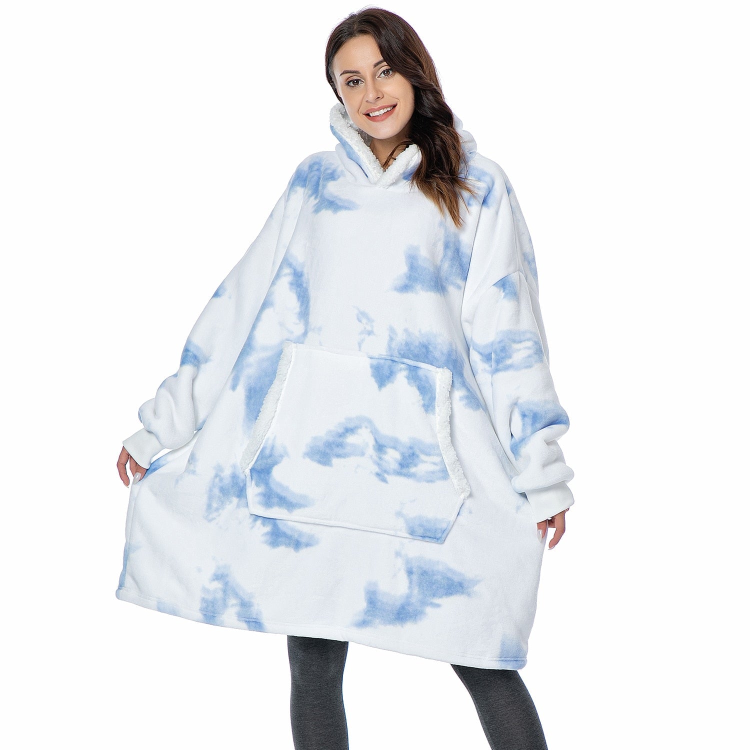 Warme Hooded Deken Hoodie - Zachte Fleece Loungewear met Capuchon en Zakken voor Ultiem Comfort Thuis | Sulvida