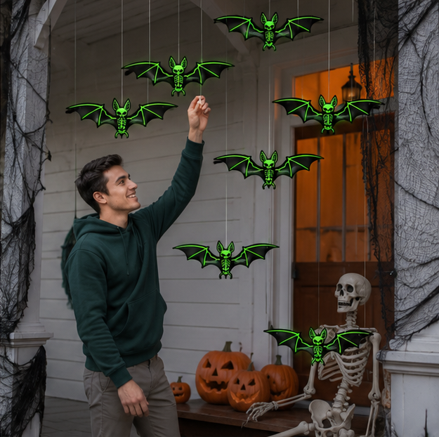 Glow-in-the-Dark Vleermuizen Set 10 Stuks 3D Halloween Decoratie Muurstickers Binnen Buiten Hangend Feest | Sulvida